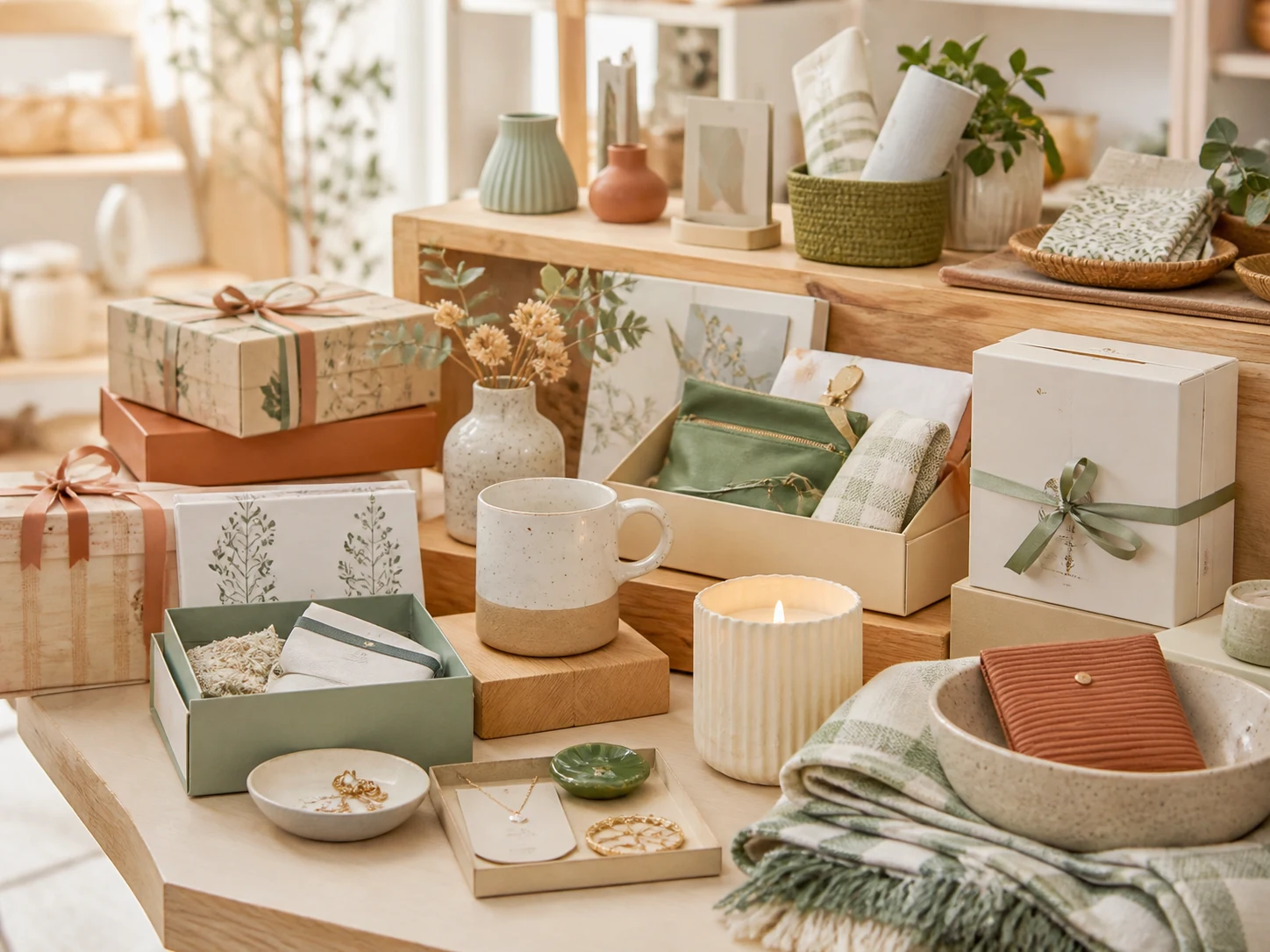 Gift shop and retail merchandise assortment with coordinated gift-ready products