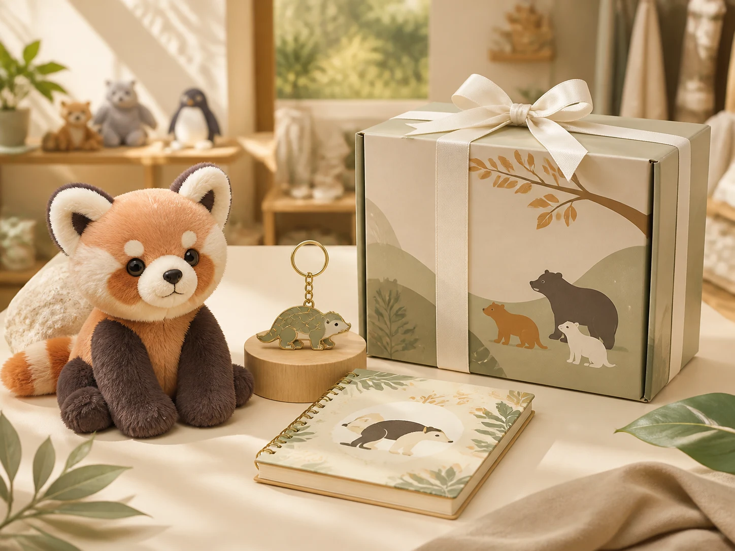 Zoo merchandise collection with animal plush, keepsakes and visitor gifts
