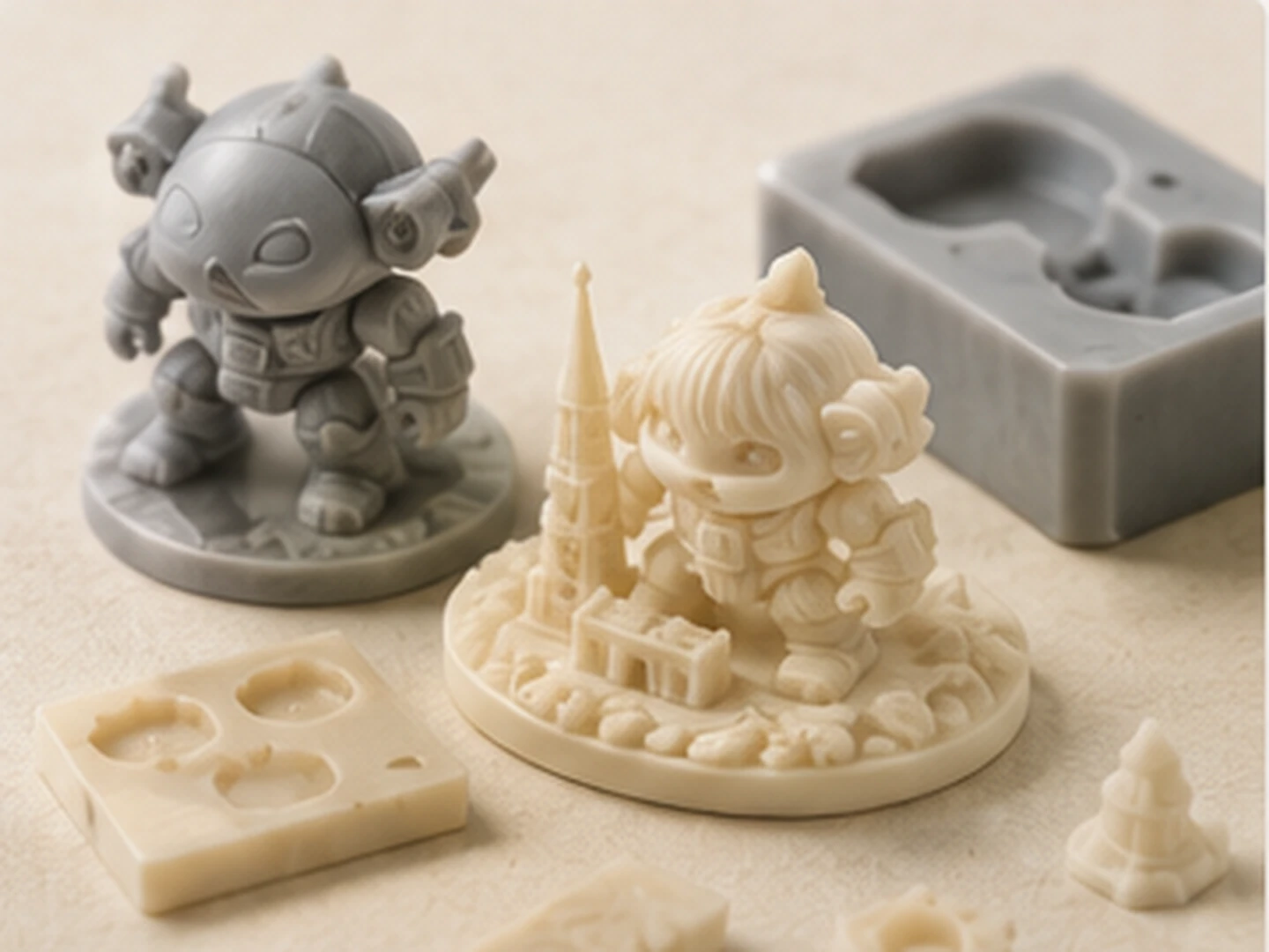 Resin prototypes and casting samples for dimensional custom products