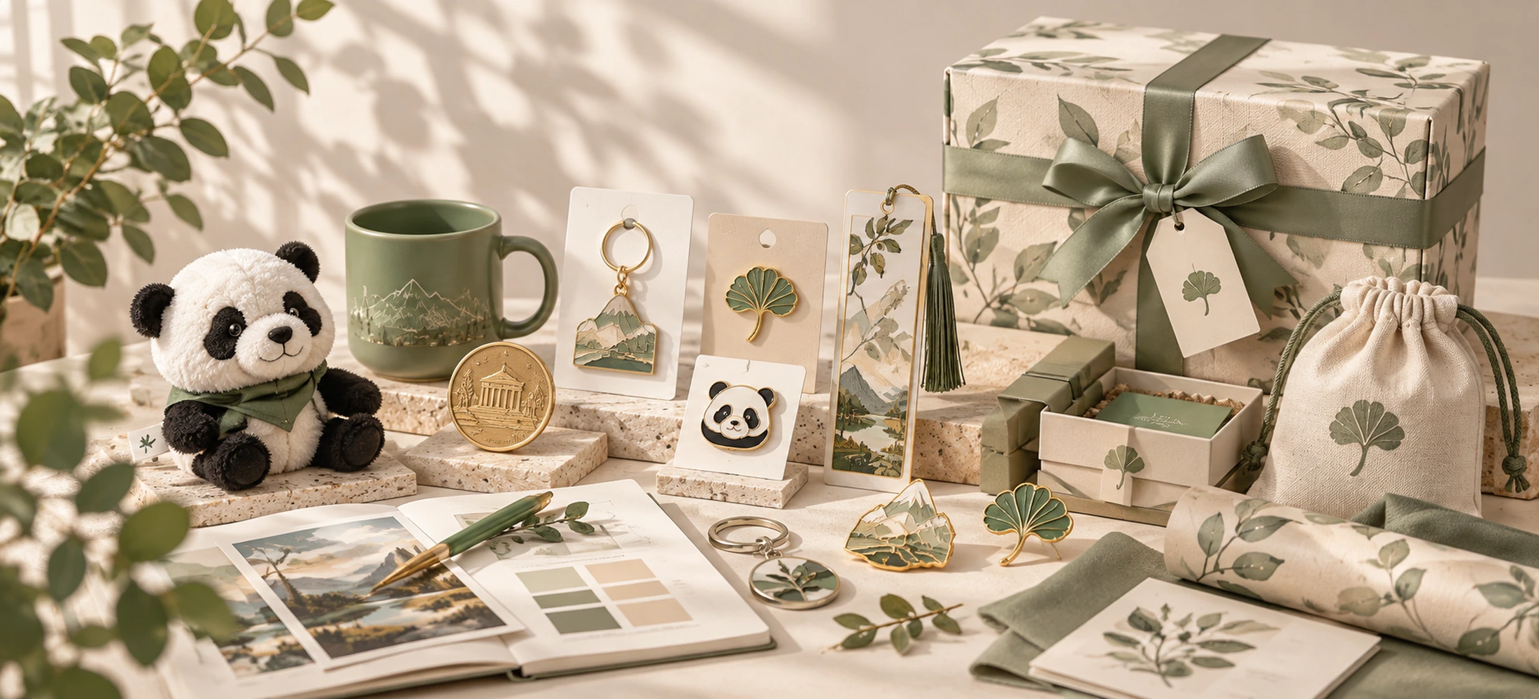 Coordinated merchandise samples, packaging and presentation aligned into one custom product collection