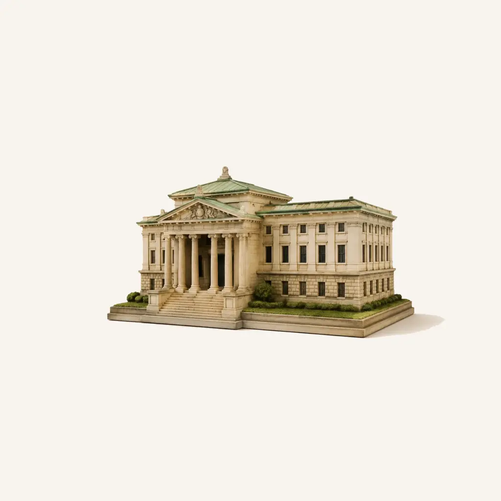 Architectural miniature of a classical landmark building