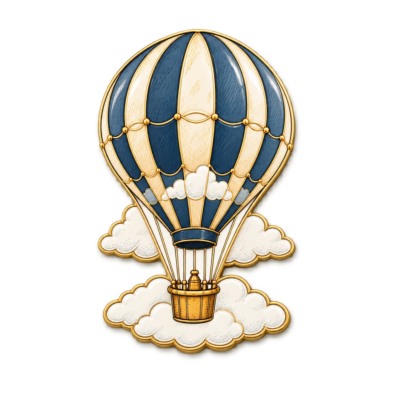 Hot air balloon themed custom magnet