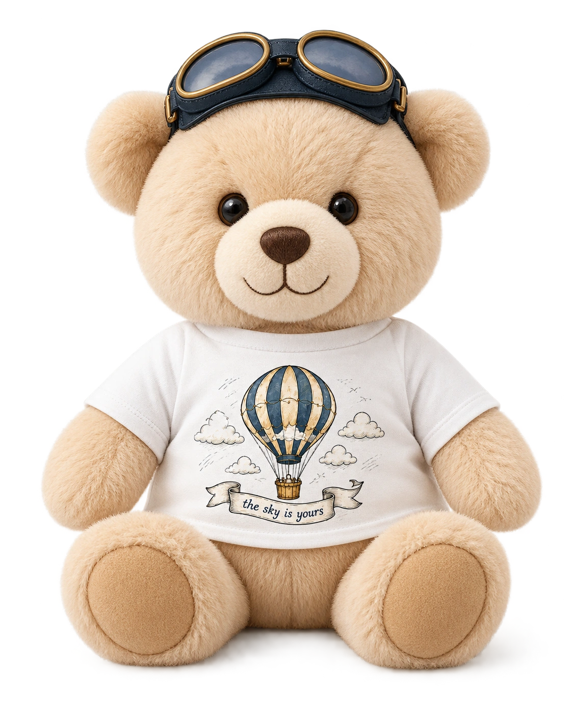 Hot air balloon themed plush bear