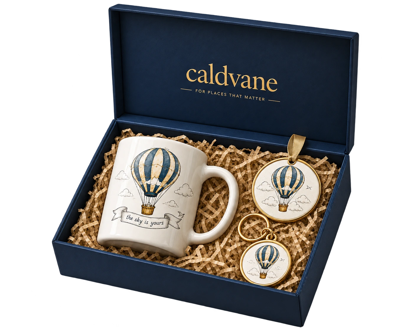 Hot air balloon themed coordinated gift set