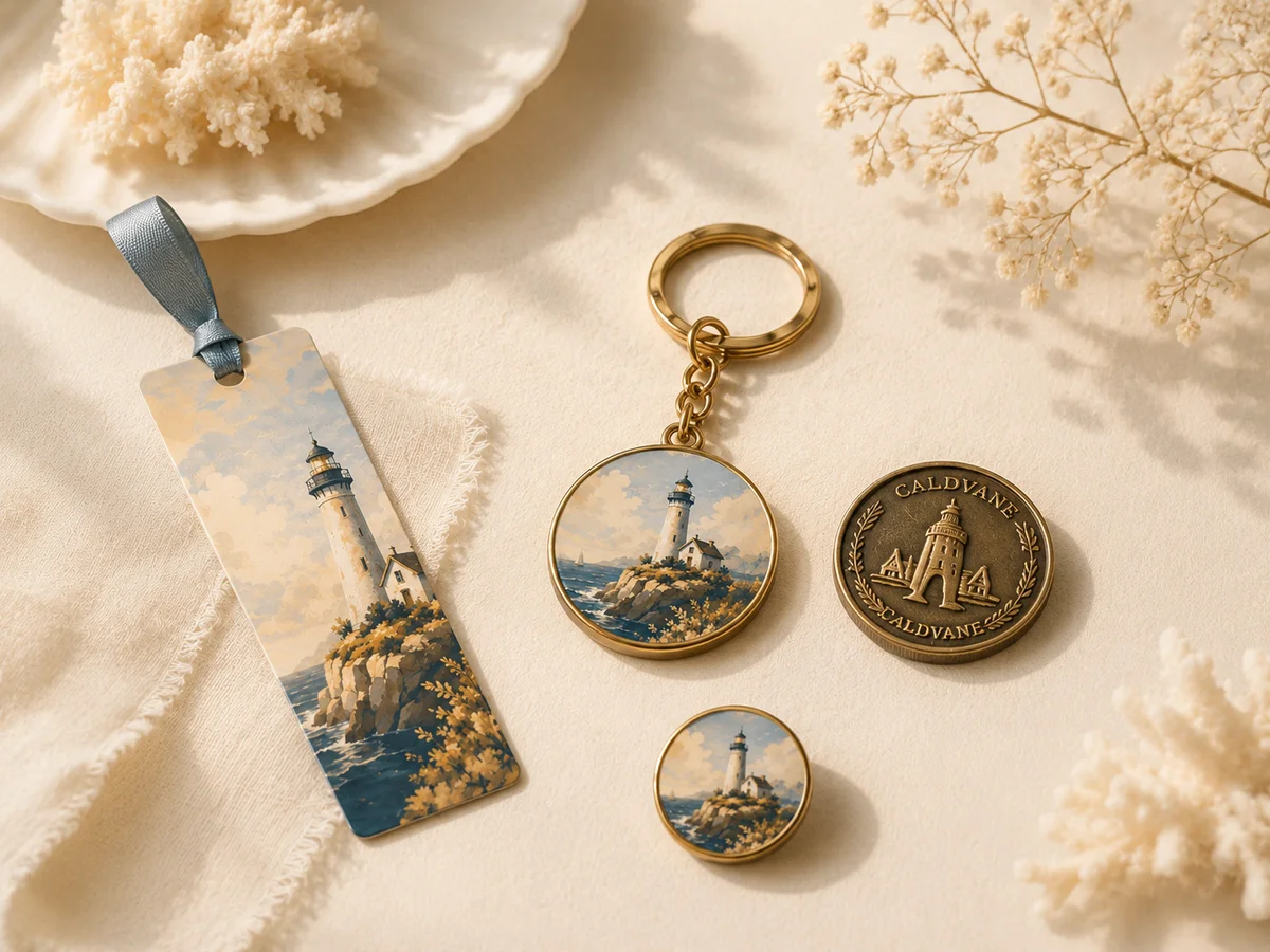A considered collection of souvenir objects and collectibles