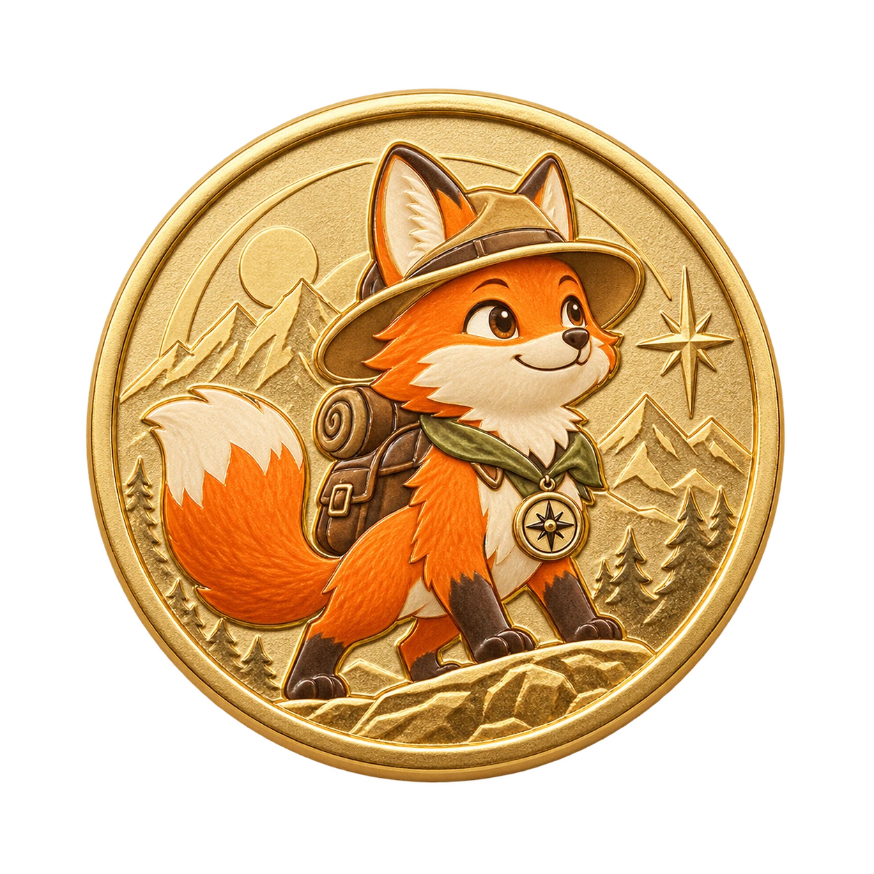 Civi fox character collectible coin.