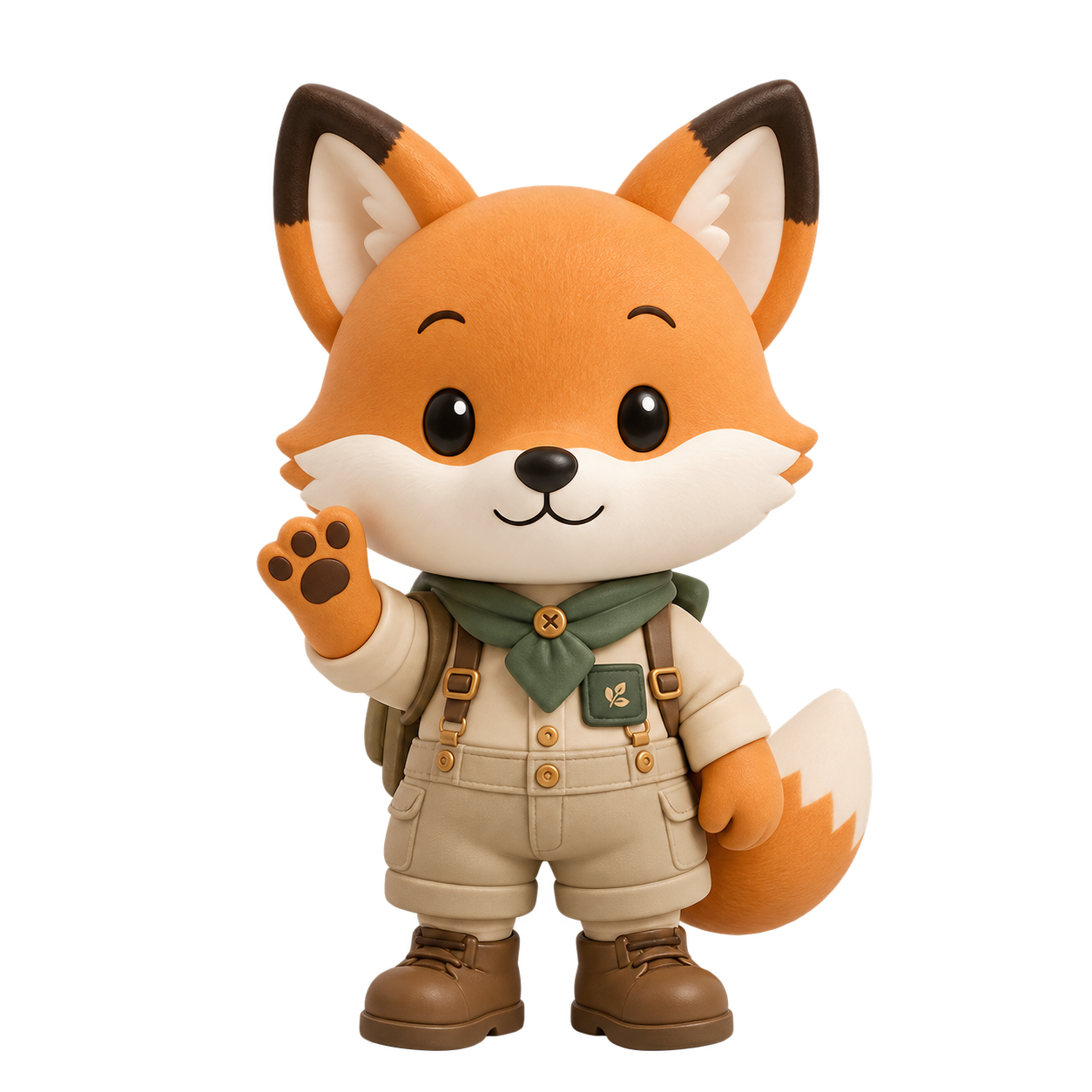 Civi fox character in an adapted explorer pose.