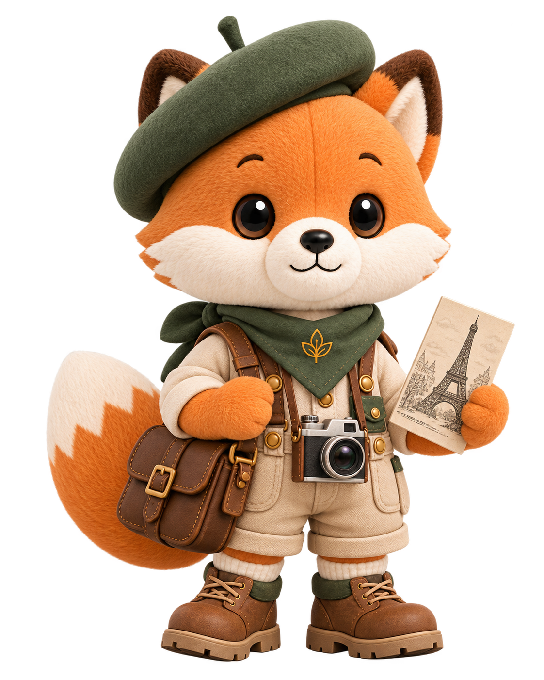 Civi fox character adapted for a Paris travel story.